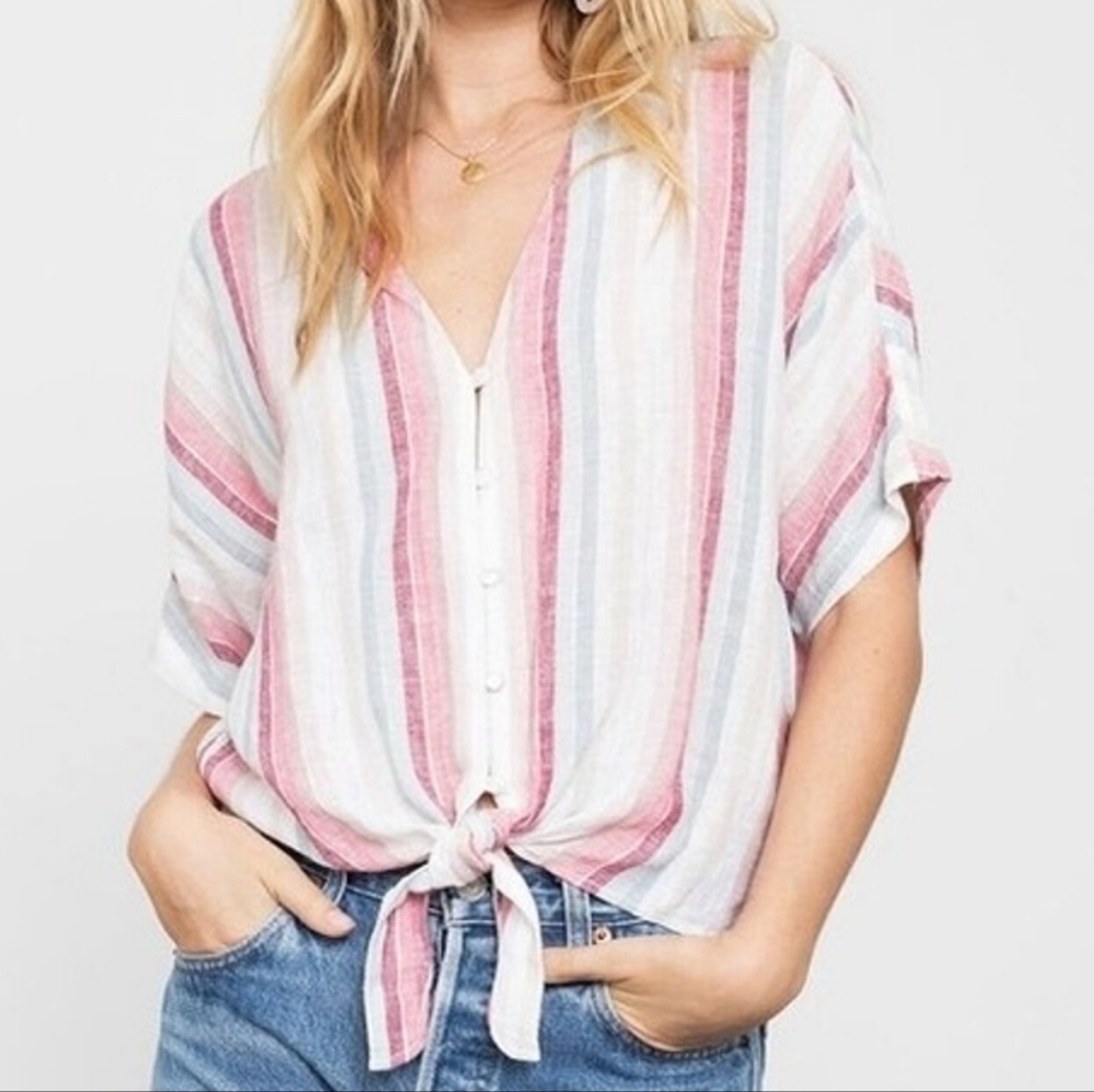 Rails Thea Tie Front Top Tropic Stripe - Picture 1 of 4